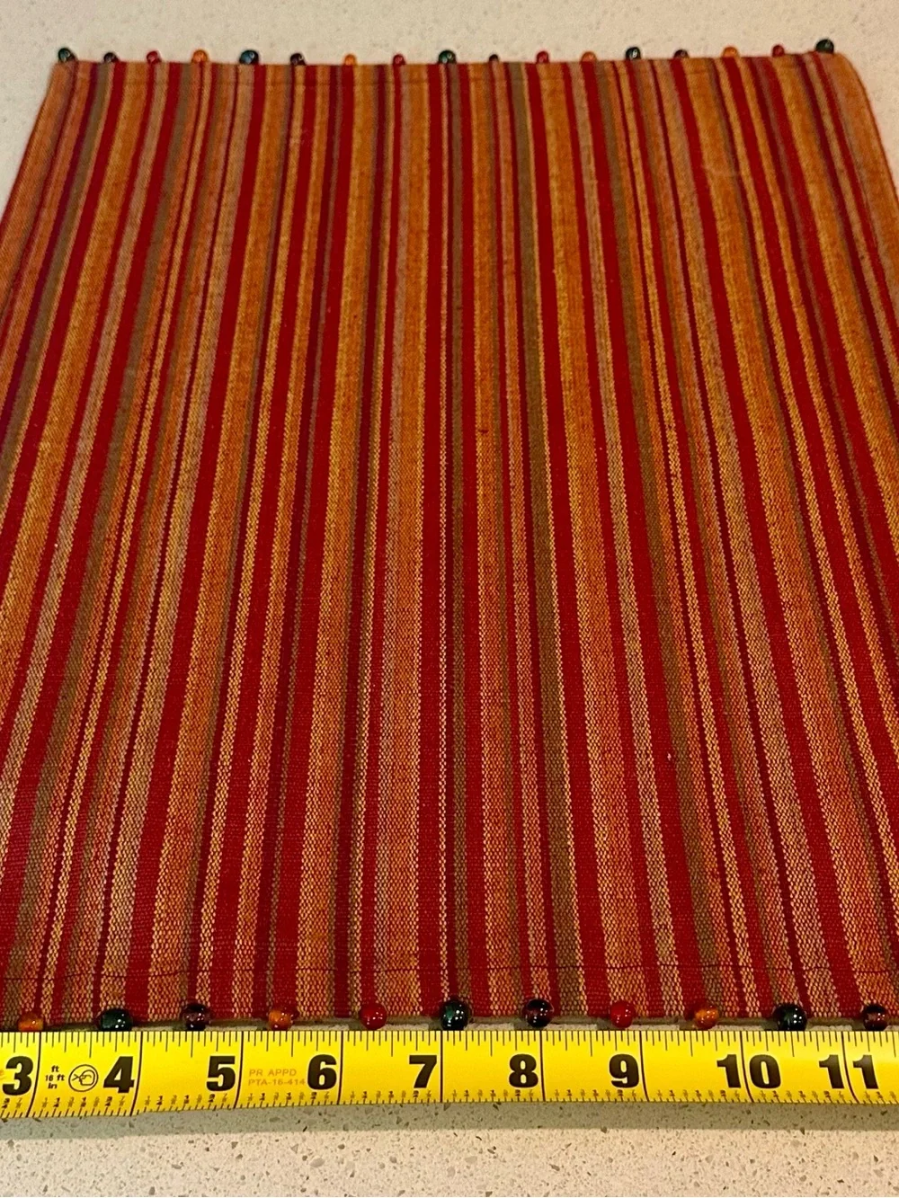 Pier 1 Imports Spicy Stripe Placemats 14x20 with Handmade Glass Beads Set of 4
